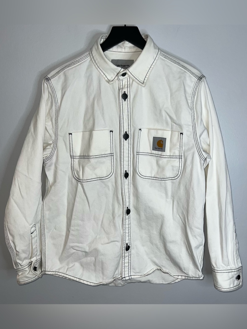 Carhartt WIP Work In Progress Chalk Shirt Jac Mens Small White Shacket